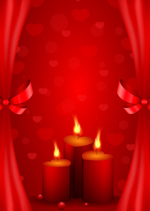 Red Style for Valentine day design vector 02