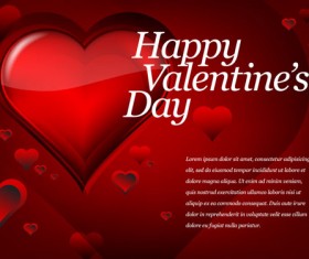 Red Style for Valentine day design vector 03