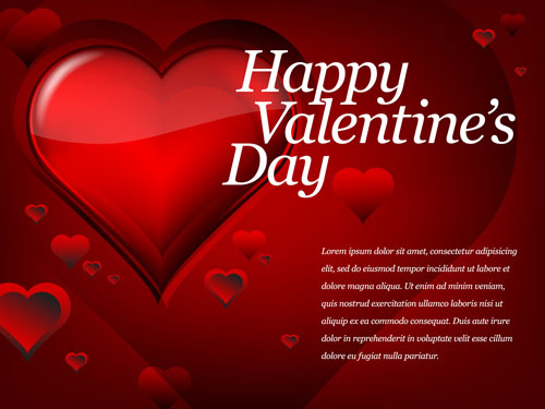 Red Style for Valentine day design vector 03