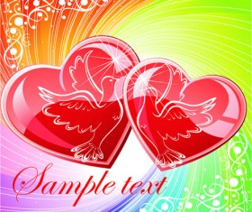 Bright Valentine day card background vector 03