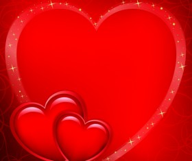 Red Style for Valentine day design vector 04