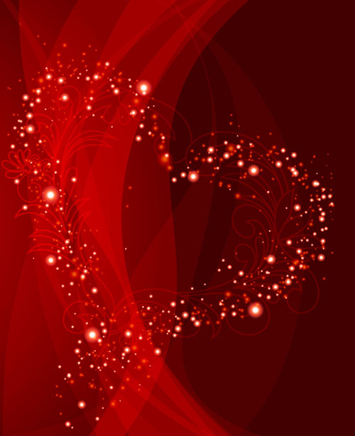 Red Style for Valentine day design vector 05