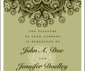 Vintage Floral invitations cover design vector 01