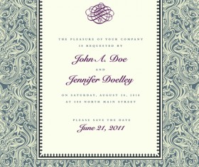 Vintage Floral invitations cover design vector 02