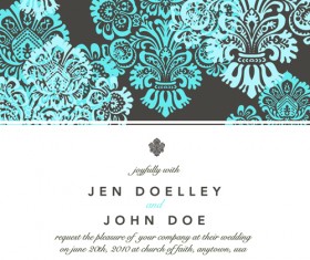 Vintage Floral invitations cover design vector 04