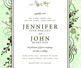 Vintage Floral invitations cover design vector 05