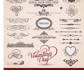 Romantic love Theme elements vector set 03