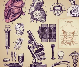 Vintage Medicine elements vector