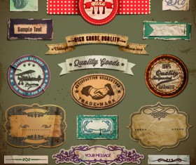 Vintage Style garbage label Design Elements vector 01