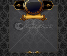 luxurious Vintage black background vector set 01