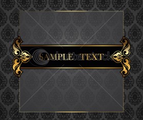 luxurious Vintage black background vector set 03