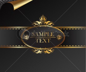 luxurious Vintage black background vector set 04