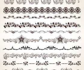 Set of Vintage design elements vector Borders 02