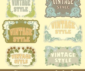 Set of Vintage frameworks elements vector 06