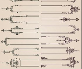Set of Vintage frameworks elements vector 07
