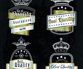 Vintage quality and premium labels vector 01