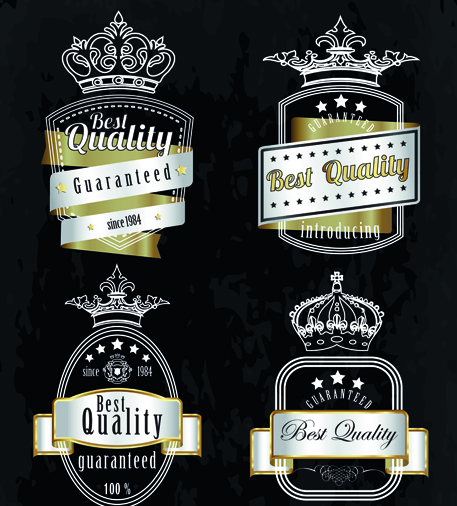 Vintage quality and premium labels vector 01