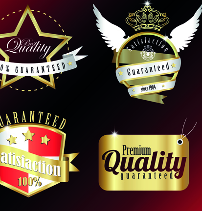 Vintage quality and premium labels vector 02