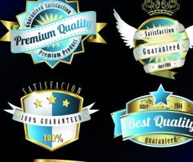 Vintage quality and premium labels vector 03