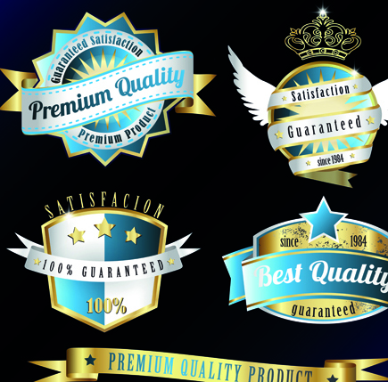 Vintage quality and premium labels vector 03