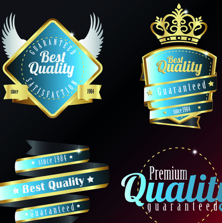Vintage quality and premium labels vector 04