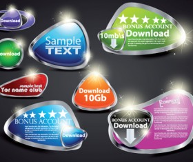 Vivid Shiny Button design vector