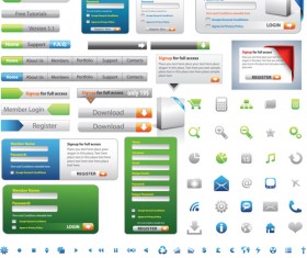 Web Elements Button ,Login Interface and icon