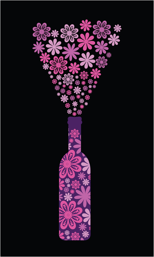 Elements of Wine design vector graphic set 01