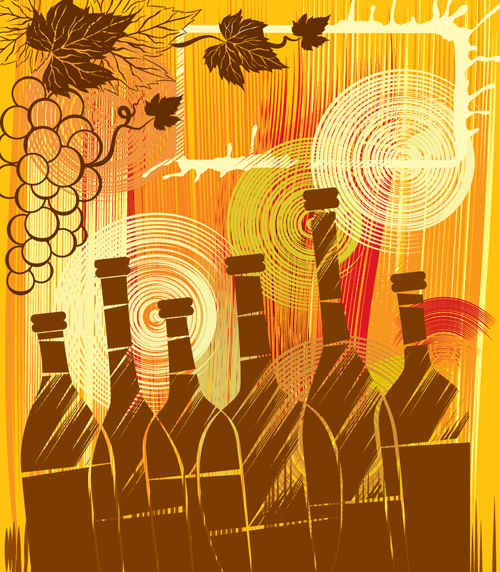 Elements of Wine design vector graphic set 02