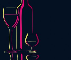 Elements of Wine design vector graphic set 04