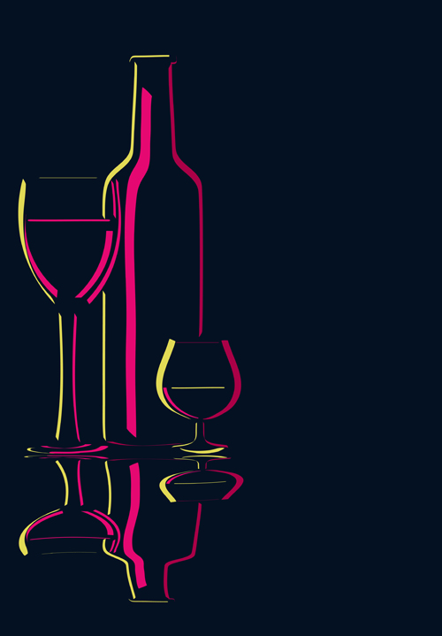 Elements of Wine design vector graphic set 04