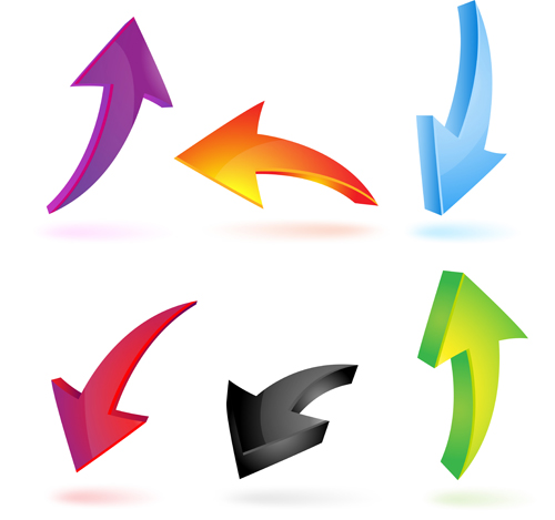 Various colorful arrows vector graphics 01