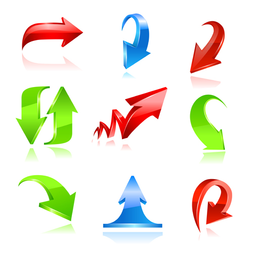 Various colorful arrows vector graphics 02