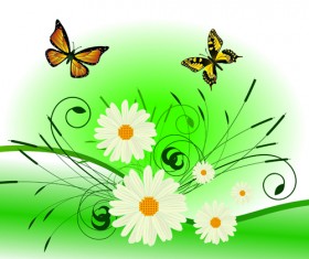 Bright Background with flowers design vector 02