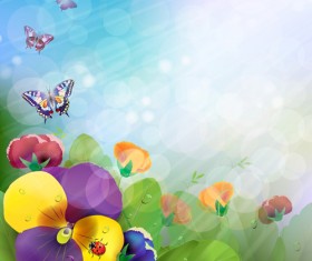 Bright Background with flowers design vector 05