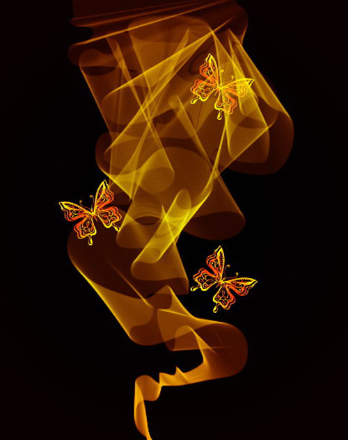 Black Background with Bright butterfly vector graphic 01