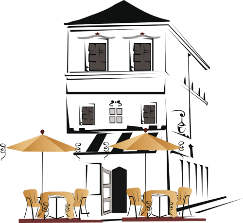 Elements of Different cafe deisgn vector 02