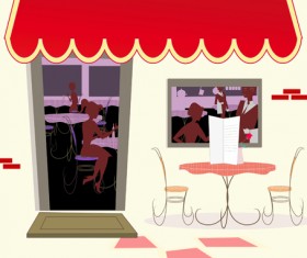 Elements of Different cafe deisgn vector 04