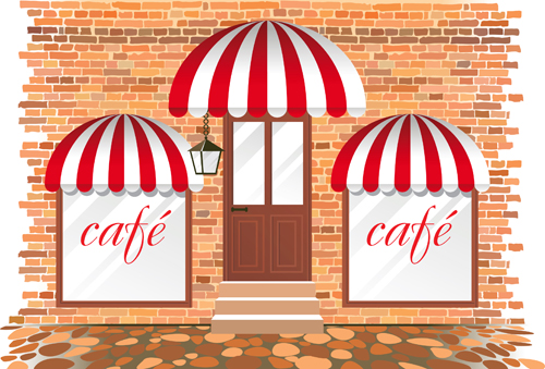 Elements of Different cafe deisgn vector 05