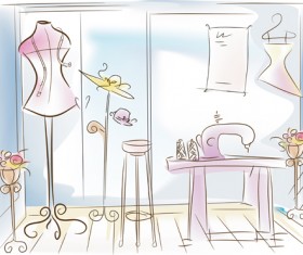 Hand drawn Fashion woman elements vector 02