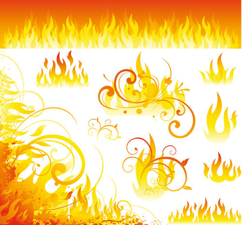 Different Fire vector illustration set 03
