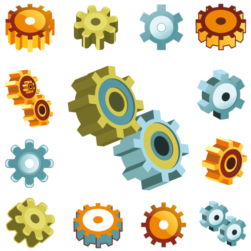 Different Gears mix vector set 05