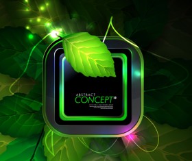 Green leaves concept background elements vector 03