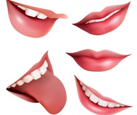 Lips design elements vector set