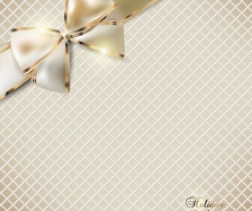 luxurious cards with bows design vector set 02