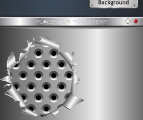 Set of Metal background with hole design vector 02