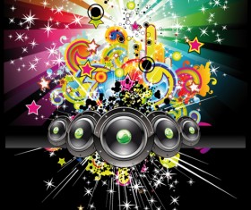 Bright Music Theme elements background vector 04
