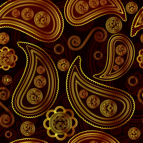 Download ornate paisley pattern Seamless vector 03 free download