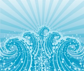 Sea Waves vector background set 01