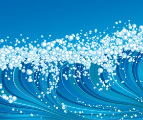 Sea Waves vector background set 03
